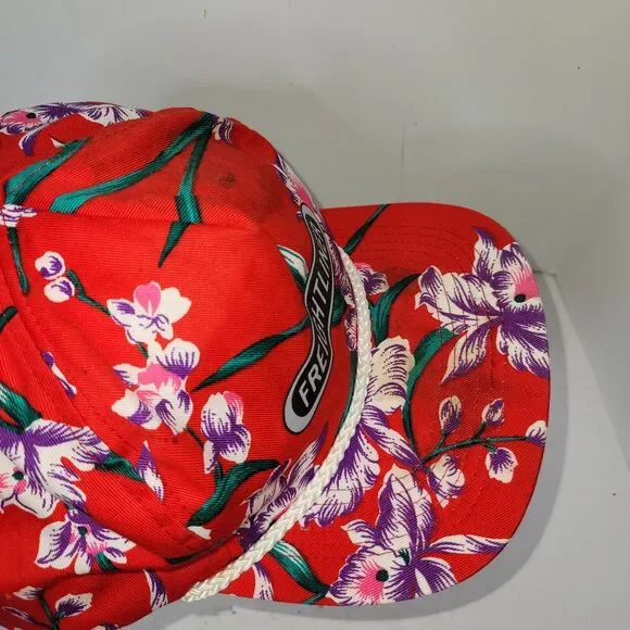 Vtg Freightliner Hat Cap Red Trucker Snapback Truck San Sun Retro 80s 90s Floral - Picture 10 of 16